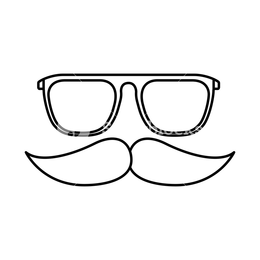 1000x1000 Hipster Glasses Mustache Fashion Retro Isolated Vector