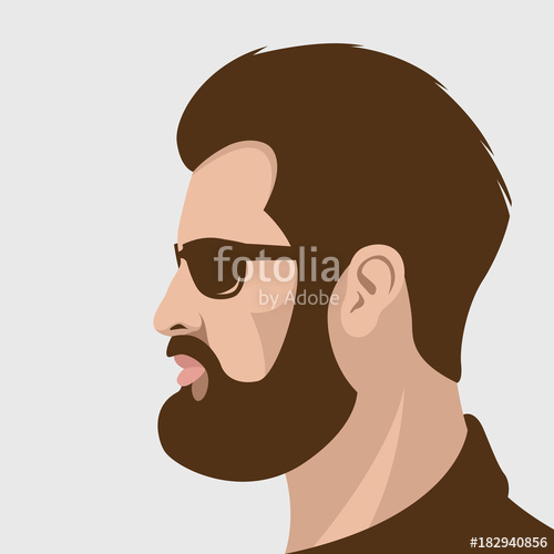 500x500 Hipster Glasses Vector Illustration Flat Style Profile Stock