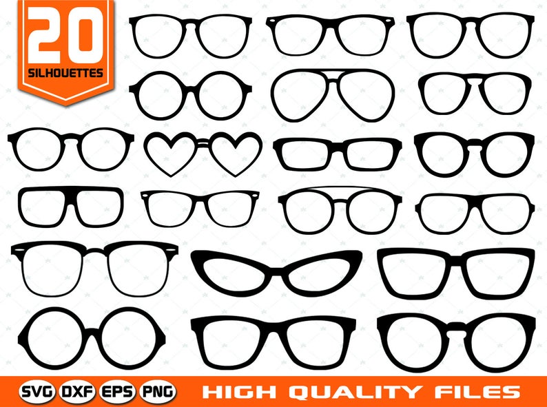 794x591 Glasses Silhouettes Glasses Glasses Vector Etsy