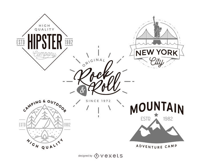 703x570 Hipster Logo Template Design Collection