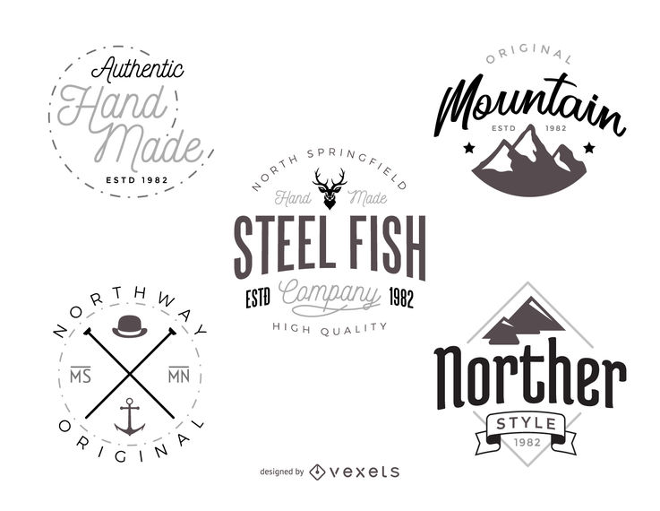 737x570 Hipster Logo Template Pack