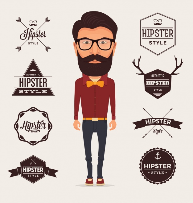 626x658 Hipster Logo Templates Collection Vector Free Download