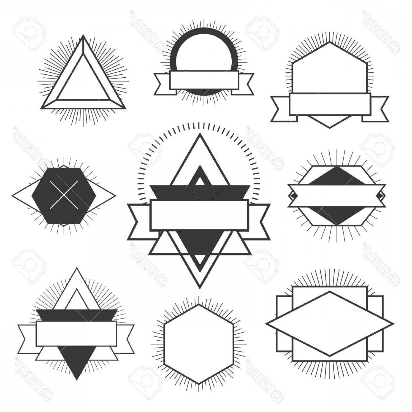 1560x1560 Photostock Vector Black And White Hipster Logo Vector Isolated