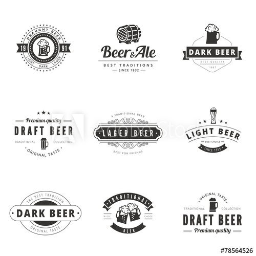 500x500 Beer Retro Vintage Labels Hipster Logo Design Vector Typography
