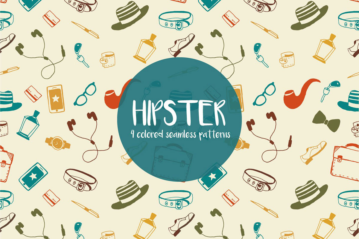 Free Hipster Illustration Vector Pattern 1200x800 Free Hipster Illustration Vector Pattern