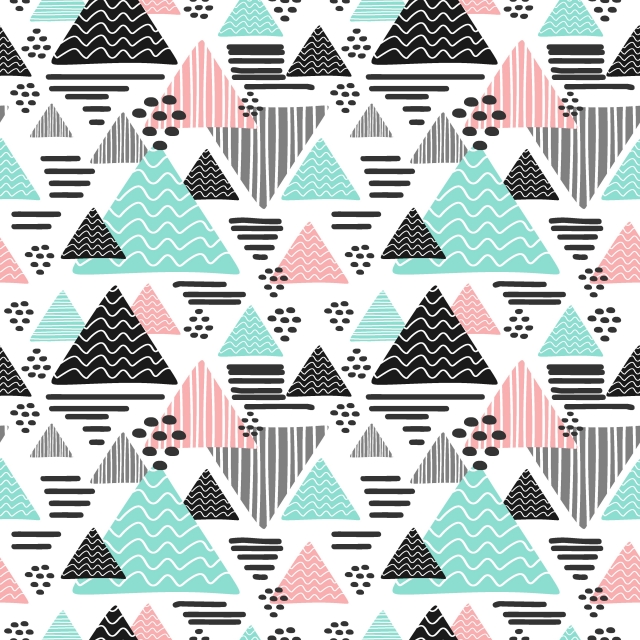Hipster Geometric Hand Drawn Triangle Seamless Pattern, Fabric 640x640 Hipster Geometric Hand Drawn Triangle Seamless Pattern, Fabric
