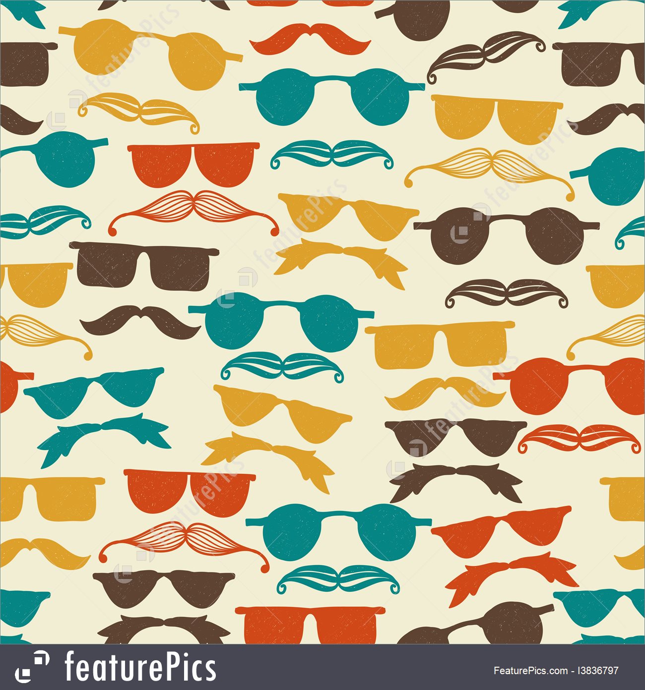 Seamless Hipster Pattern 1300x1392 Seamless Hipster Pattern