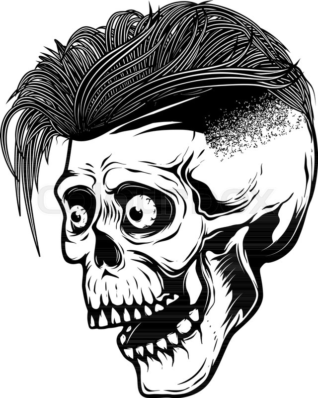 640x800 Hipster Skull Isolated On White Stock Vector Colourbox