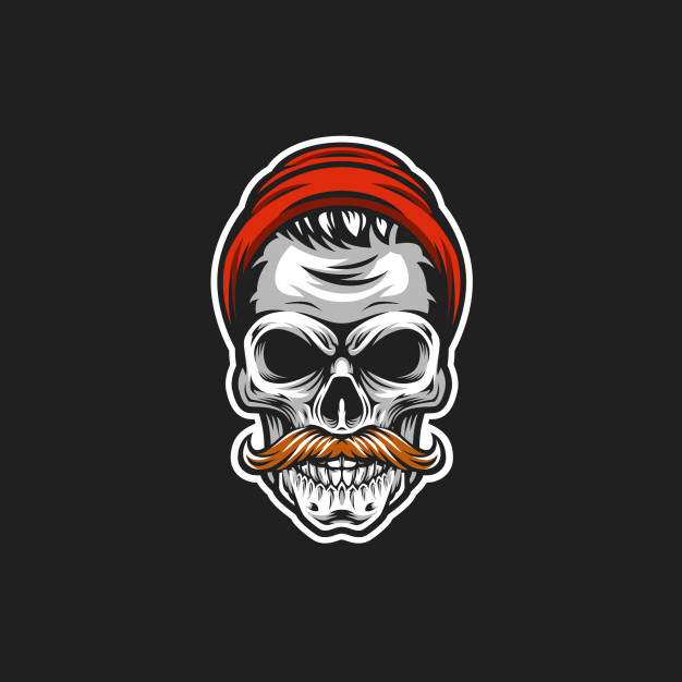 626x626 Hipster Skull Vector Head Illustration Vector Premium Download