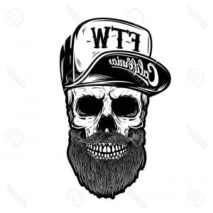 300x300 Photostock Vector Hipster Skull In Baseball Cap With Lettering