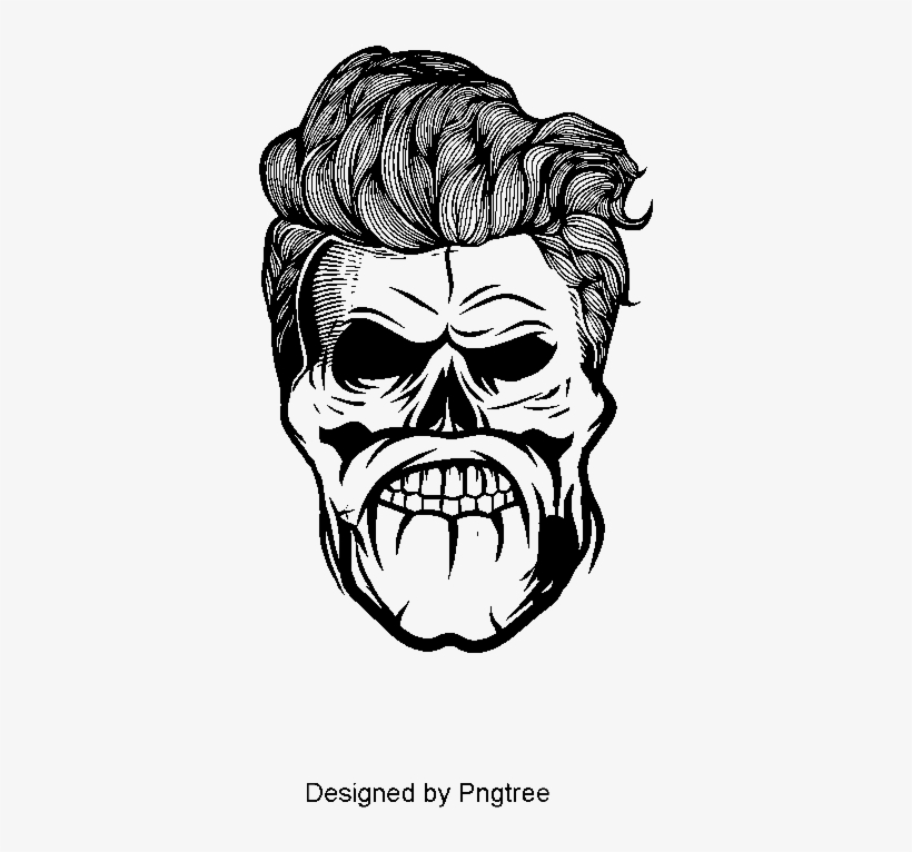 820x766 Vector Hair Handsome Skull, Skull, Bone Material, Skull