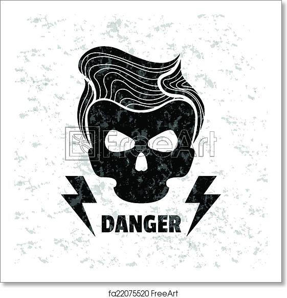 561x581 Free Art Print Of Skull Hipster Vector Illustration Template