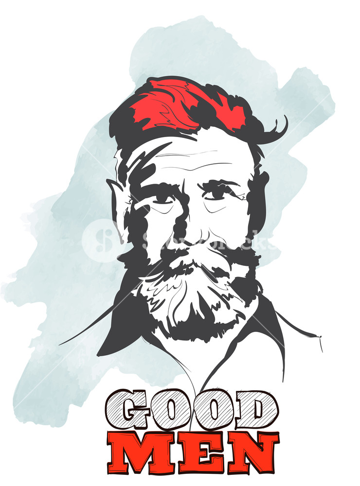 740x1000 Men Head Face Hipster Vector Illustration Black Silhouette Vector