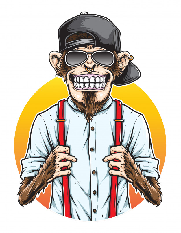 626x803 Monkey Hipster Vector Vector Premium Download