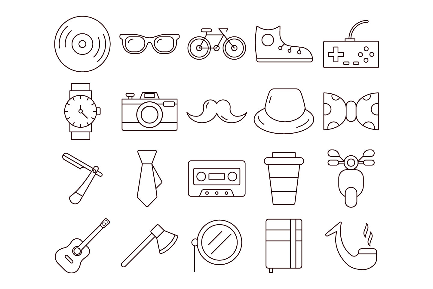 1440x960 Hipster Vector Free Icon Set