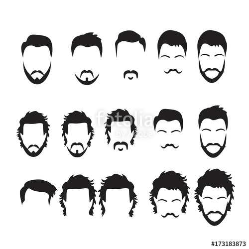 Hipster Vector Set, Hair And Beards,vector Illustration Set 500x500 Hipster Vector Set, Hair And Beards,vector Illustration Set