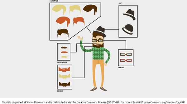 Hipster Vector Character Builder Free Vector In Adobe Illustrator 600x334 Hipster Vector Character Builder Free Vector In Adobe Illustrator
