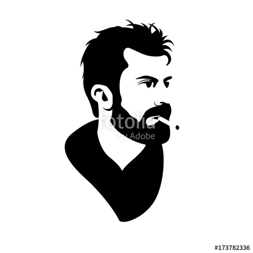 Men Head Face Hipster Vector Illustration Black Silhouette Stock 500x500 Men Head Face Hipster Vector Illustration Black Silhouette Stock