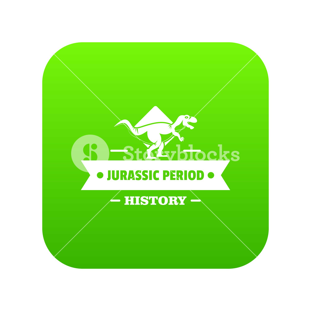 Jurassic History Icon Green Vector Isolated On White Background 1000x1000 Jurassic History Icon Green Vector Isolated On White Background