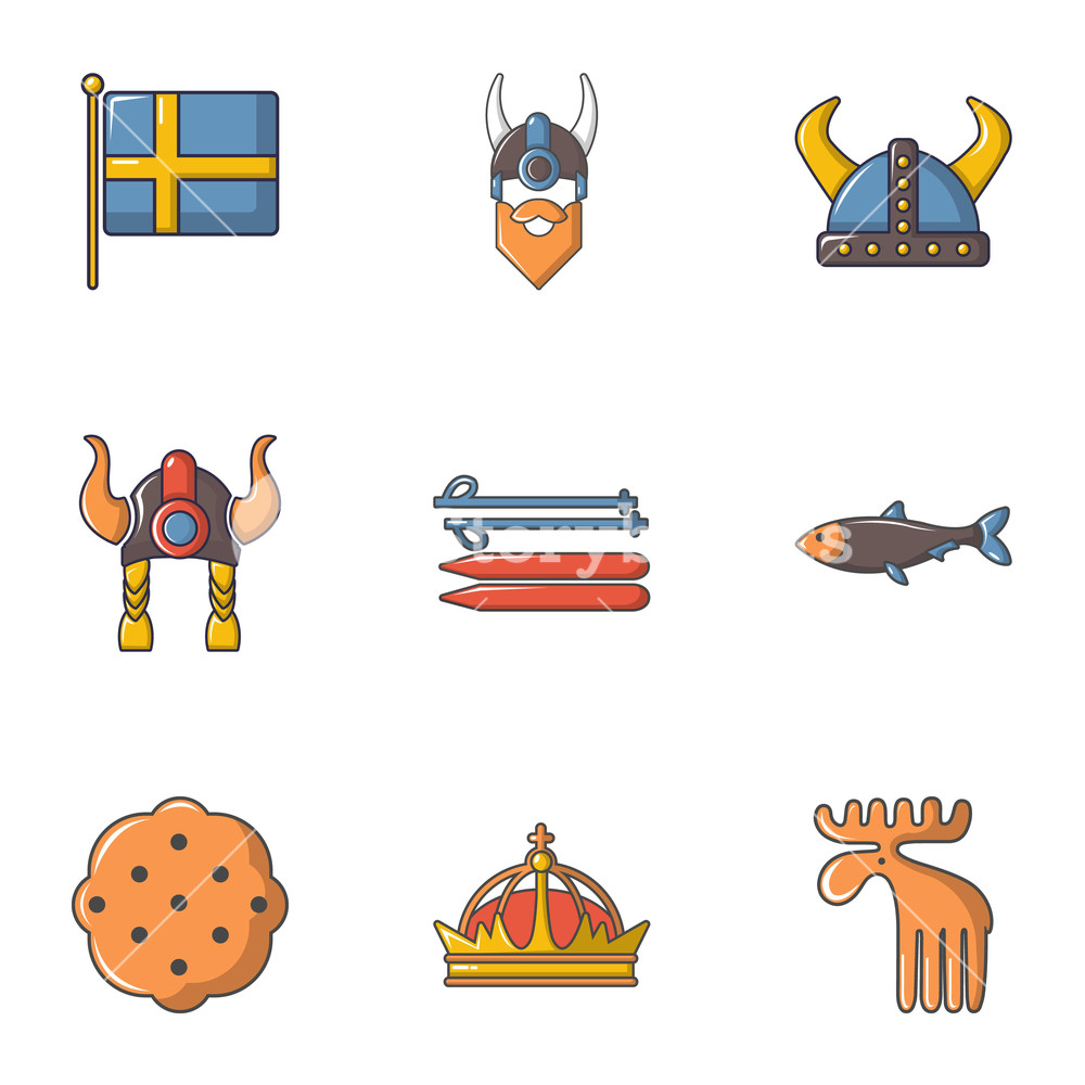 Sweden History Icons Set Cartoon Set Of Sweden History Vector 1000x1000 Sweden History Icons Set Cartoon Set Of Sweden History Vector