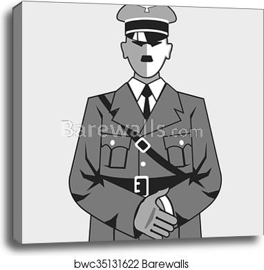 382x390 Hitler Cartoon Simplified Vector, Canvas Print Barewalls Posters