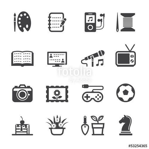 500x500 Hobbies Icons With White Background Stock Image And Royalty Free