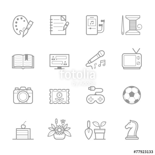 500x500 Hobbies Icons Stock Image And Royalty Free Vector