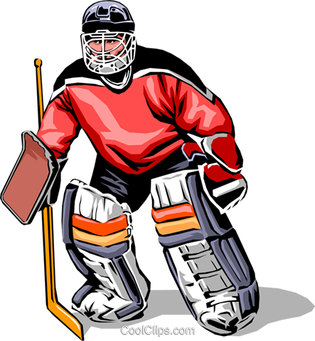443x480 Hockey Goalie Royalty Free Vector Clip Art Illustration