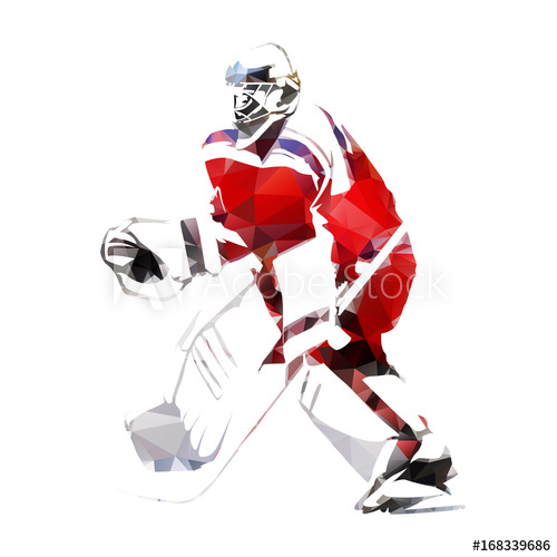 500x500 Ice Hockey Goalie, Abstract Vector Silhouette