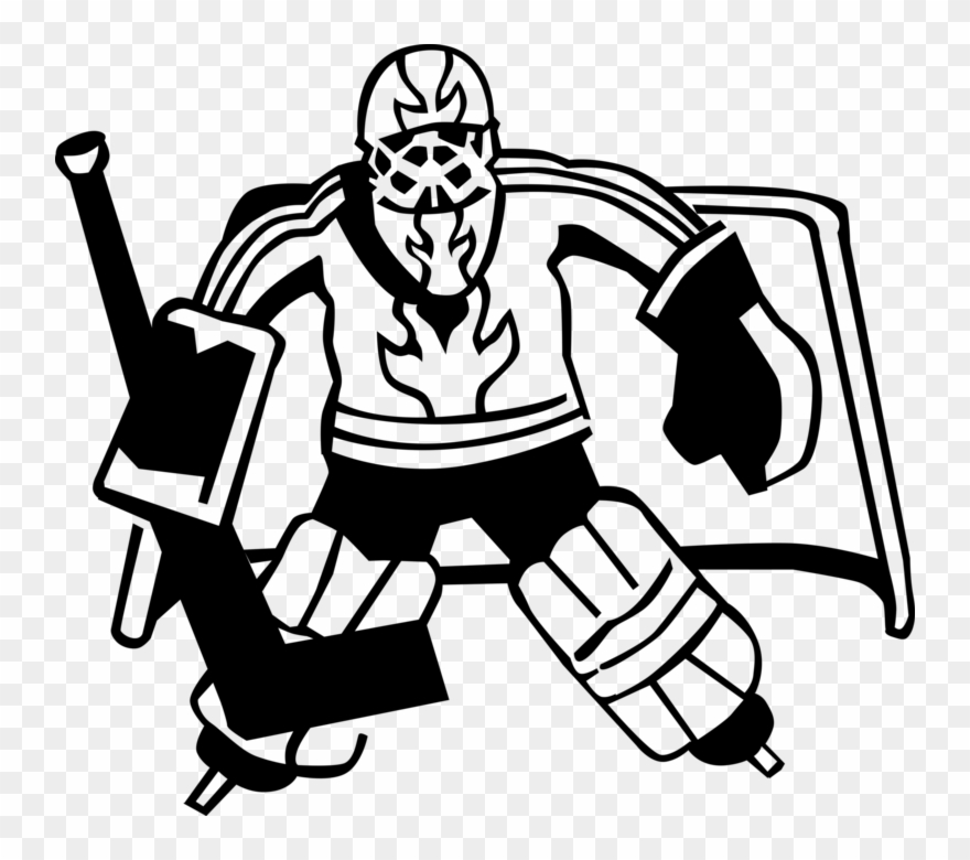 880x780 Vector Illustration Of Sport Of Ice Hockey Goalie Protects Clipart