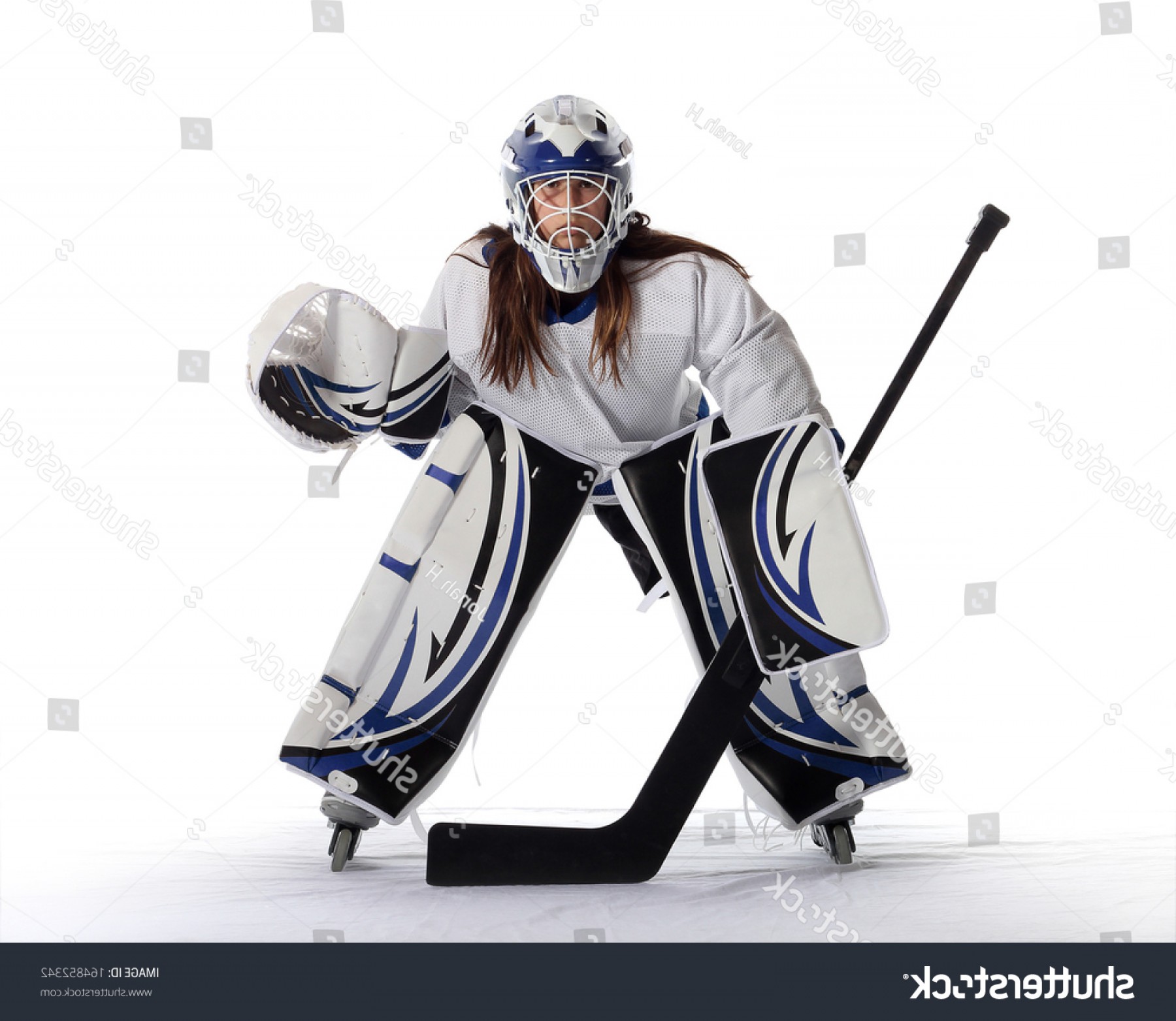 1800x1563 Young Ball Hockey Goalie White Jersey Handandbeak