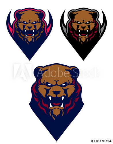 Angry Grizzly Bear Sport Logo Vector Template Hockey Logo 393x500 Angry Grizzly Bear Sport Logo Vector Template Hockey Logo