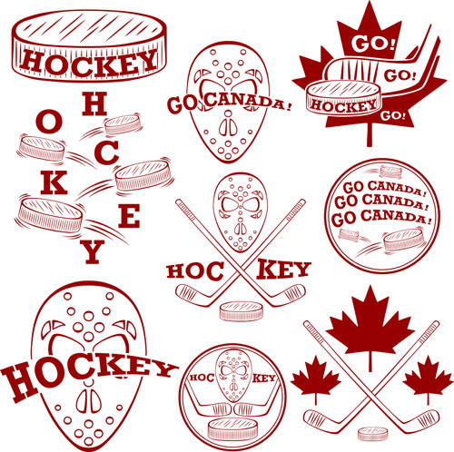 Canada Hockey Logos Vector Set Free Download 500x498 Canada Hockey Logos Vector Set Free Download