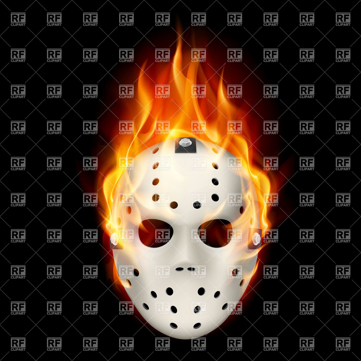 1200x1200 Burning Hockey Mask Vector Image Of Sport And Leisure Dvarg
