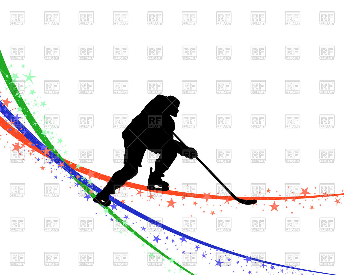 Hockey Player Silhouette With Line Background Vector Image 1200x960 Hockey Player Silhouette With Line Background Vector Image