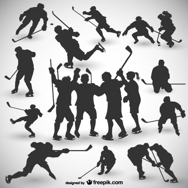 Hockey Players Silhouettes Set Vector Free Download 626x626 Hockey Players Silhouettes Set Vector Free Download