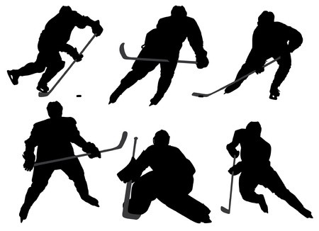 Ice Hockey Player Silhouette On White Background Royalty Free 450x326 Ice Hockey Player Silhouette On White Background Royalty Free