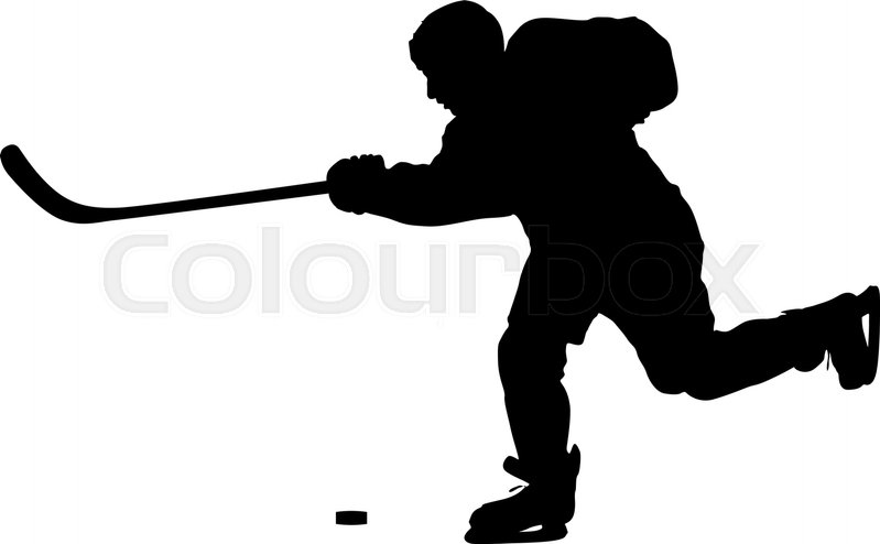 Silhouette Of Hockey Player Isolated Stock Vector Colourbox 799x494 Silhouette Of Hockey Player Isolated Stock Vector Colourbox