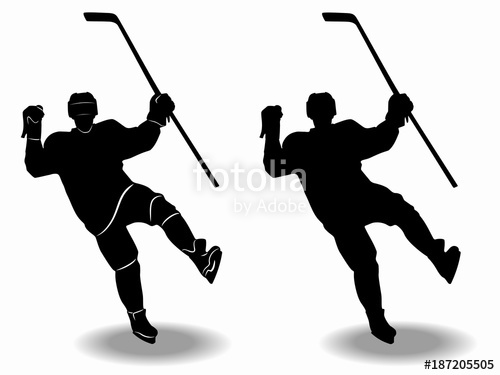 Silhouette Ice Hockey Player, Vector Draw Stock Image And Royalty 500x375 Silhouette Ice Hockey Player, Vector Draw Stock Image And Royalty