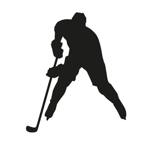 530x530 Hockey Player Vector Silhouette