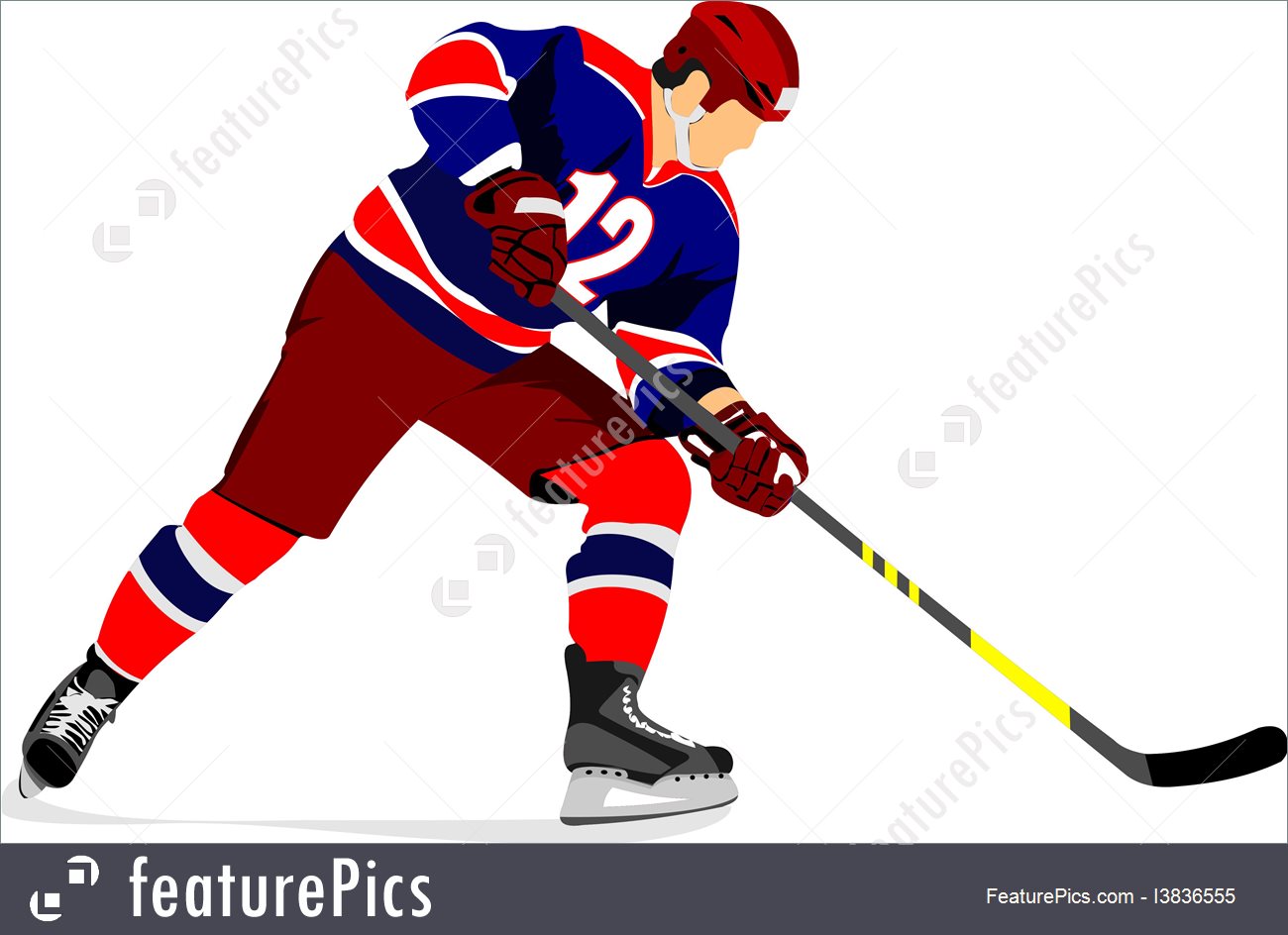 1300x944 Ice Hockey Player Vector