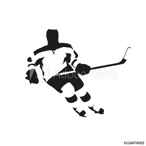 500x500 Ice Hockey Player, Vector Illustration