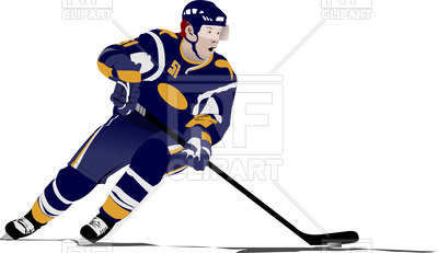 400x231 Ice Hockey Player Forward In Action Vector Image Of People