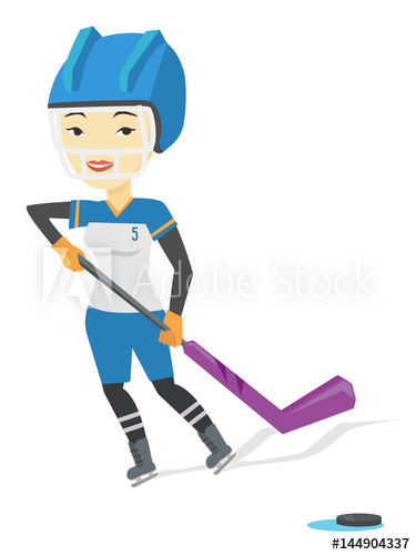 375x500 Ice Hockey Player Vector Illustration