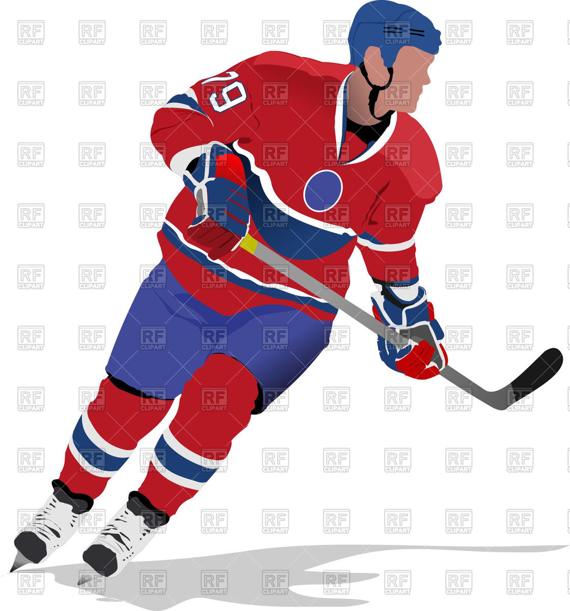 1119x1200 Ice Hockey Player With Hockey Stick On Ice Vector Image Of People