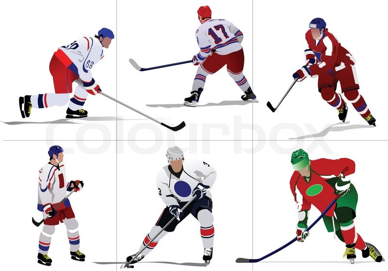 800x559 Ice Hockey Players Vector Stock Vector Colourbox