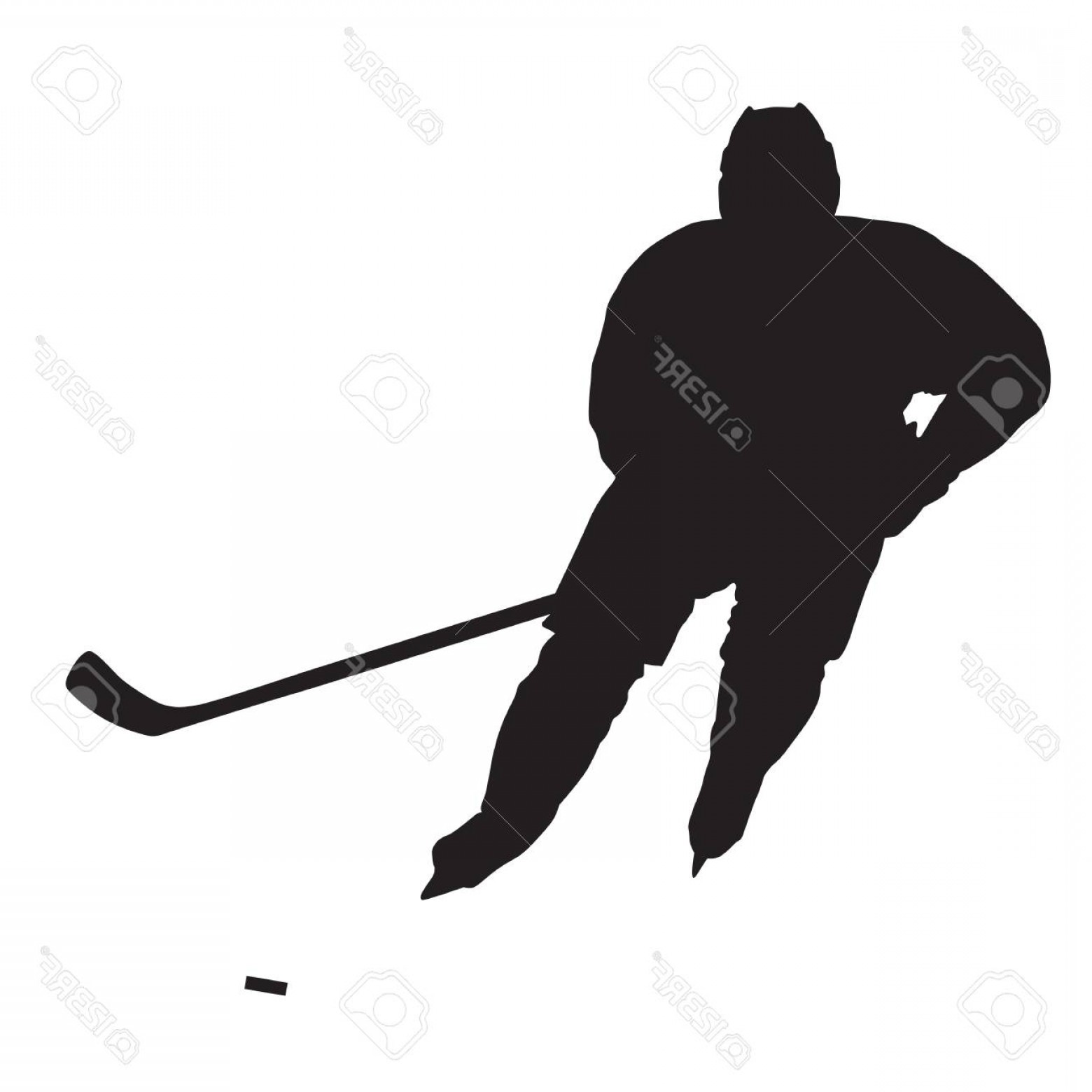 1560x1560 Photostock Vector Ice Hockey Player Vector Silhouette Front View