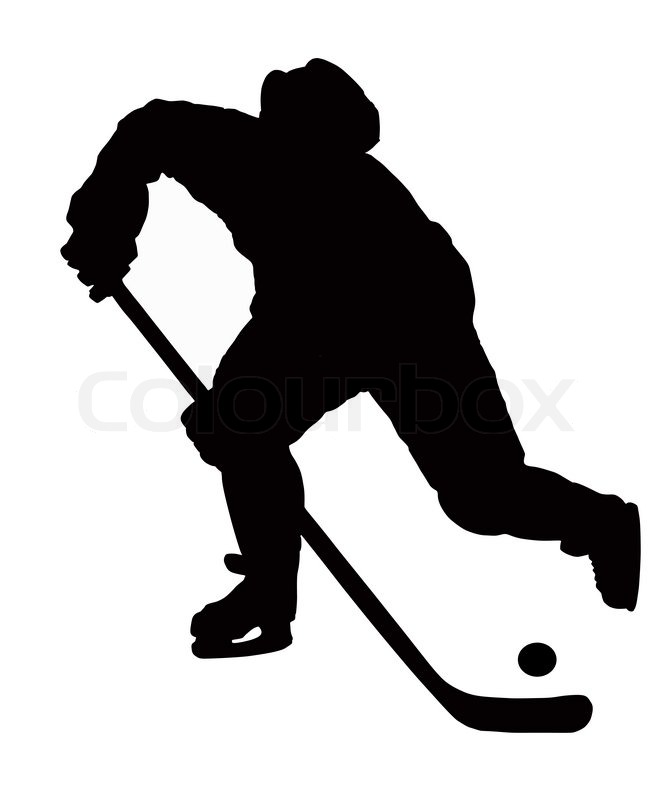 667x800 The Hockey Player Plays On White Stock Vector Colourbox