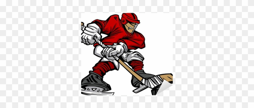 840x359 Cartoon Hockey Player Skating Vector Sticker