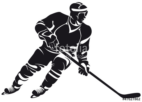 500x360 Hockey Player, Silhouette Stock Image And Royalty Free Vector